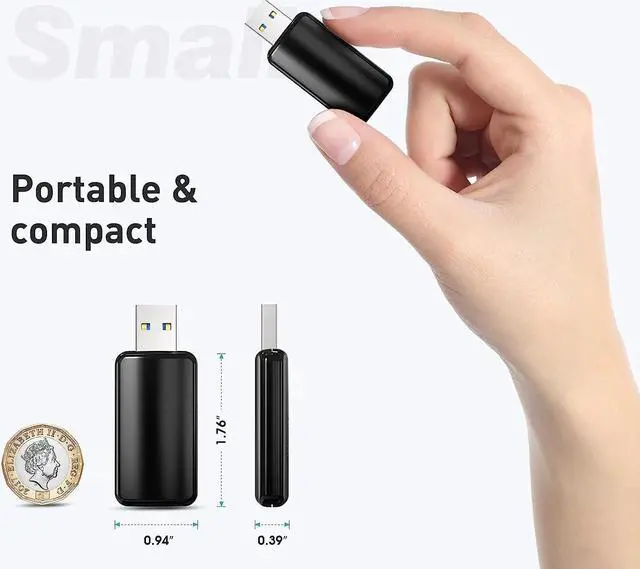 Alt view image 6 of 6 - EDUP USB WiFi Bluetooth Adapter, 1200Mbps Dual Band 2.4Ghz / 5Ghz, USB 3.0 WiFi and Bluetooth Receiver Transmitter 2 in 1 Bulit-in Antenna for PC,Desktop,Laptop