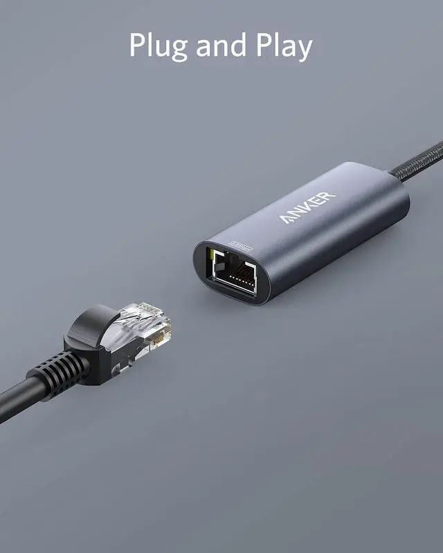 Alt view image 3 of 7 - USB C to 2.5 Gbps Ethernet Adapter, PowerExpand USB C to Gigabit Ethernet Adapter, Aluminum Portable USB C Adapter, for MacBook Pro, MacBook Air 2018 and Later, iPad Pro 2018 and Later, XPS
