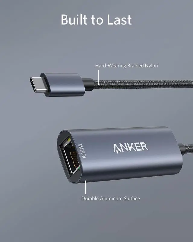 Alt view image 7 of 7 - USB C to 2.5 Gbps Ethernet Adapter, PowerExpand USB C to Gigabit Ethernet Adapter, Aluminum Portable USB C Adapter, for MacBook Pro, MacBook Air 2018 and Later, iPad Pro 2018 and Later, XPS