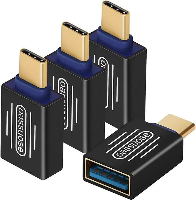 Main image of 4-Pack USB C to USB Adapter(Gold-Plated) Thunderbolt 3 Male to USB 3.0 Female OTG Adapter for MacBook Pro iMac iPad Pro Pixelbook Chromebook Microsoft Surface Go and Other Type C Device(Black)