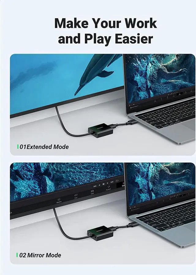 Alt view image 4 of 7 - UGREEN Active HDMI to VGA Adapter with 3.5mm Audio Jack HDMI Female to VGA Male Converter Compatible with TV Stick Raspberry Pi Laptop PC Tablet Digital Camera Nintendo Switch