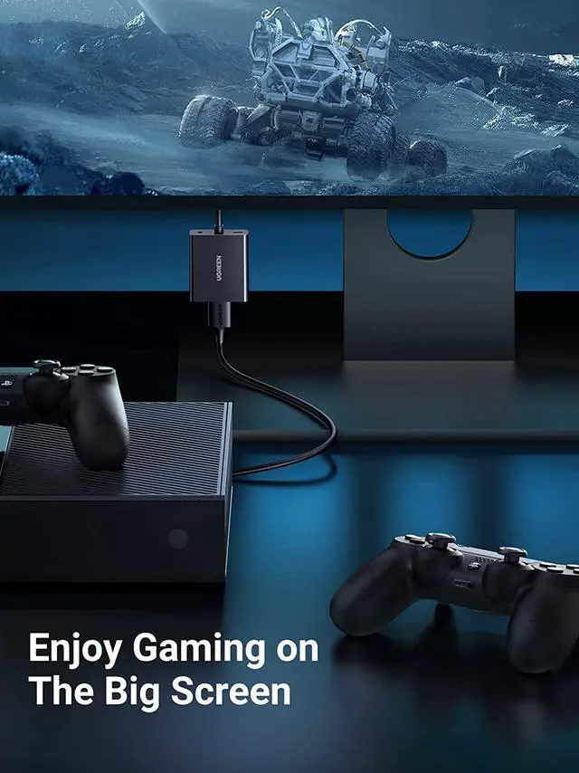 Alt view image 5 of 7 - UGREEN Active HDMI to VGA Adapter with 3.5mm Audio Jack HDMI Female to VGA Male Converter Compatible with TV Stick Raspberry Pi Laptop PC Tablet Digital Camera Nintendo Switch