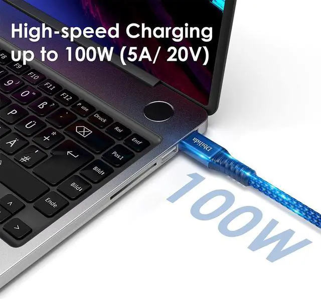 Alt view image 6 of 7 - Dbilida Cable for Thunderbolt 4 Cable 3.3ft, Nylon Braided 40Gbps USB C Cable with 100W PD, 40Gbps, 8K Display Compatible with Thunderbolt 3 Cable, USB4, USB C, Hub, SSD, Docking and More
