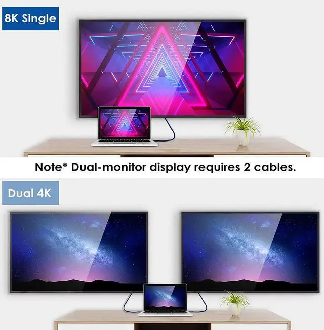 Alt view image 3 of 7 - Dbilida Cable for Thunderbolt 4 Cable 3.3ft, Nylon Braided 40Gbps USB C Cable with 100W PD, 40Gbps, 8K Display Compatible with Thunderbolt 3 Cable, USB4, USB C, Hub, SSD, Docking and More