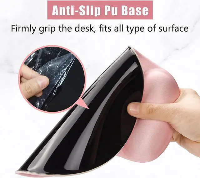 Alt view image 5 of 6 - Ergonomic Mouse Pad with Wrist Rest Support Gel Mouse Pads with Non-Slip PU Base Pain Relief Memory Foam Mousepad for Laptop PC Cute Office Supplies Desk Decro Accessories Pink