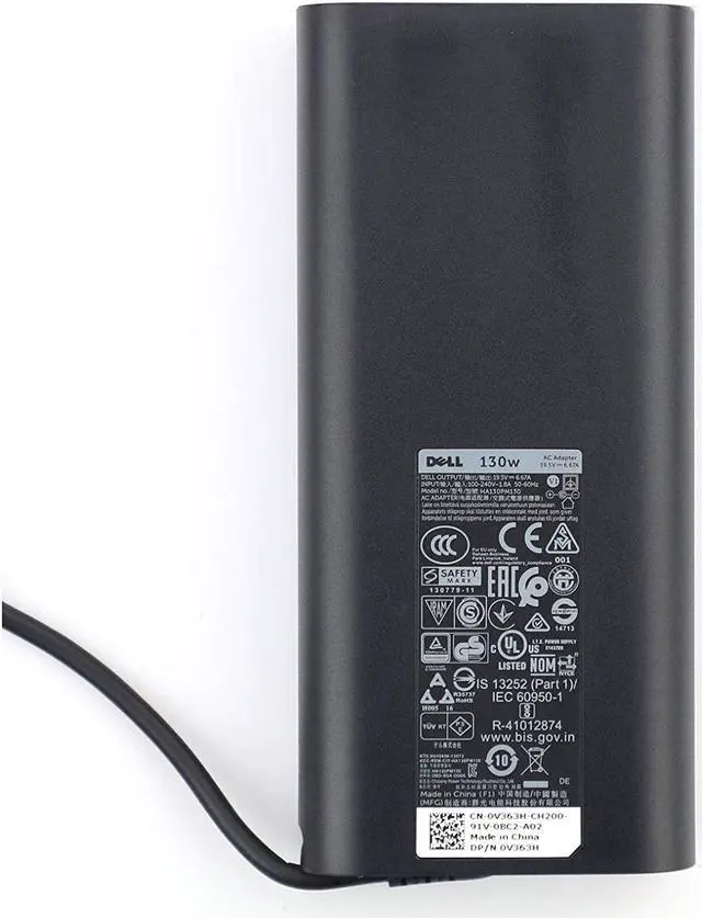 Alt view image 2 of 7 - Genuine Dell 130W(watt) Tip 4.5mm Slim Power AC Adapter for dell XPS 15 9530 9550 9560 9570/Precision M3800 5510 5520 5530 Laptop Charger (HA130PM130/DA130PM130) Power Supply