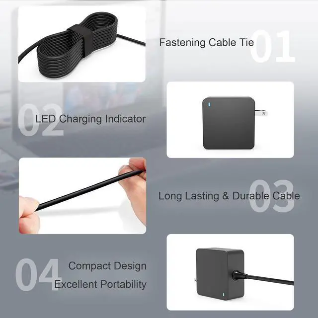 Alt view image 3 of 7 - 65W 45W AC Laptop Charger Fit for Lenovo Ideapad L340 340 L340-15 L340-17 L340-15IWL Touch L340-17IWL Power Supply Adapter Cord