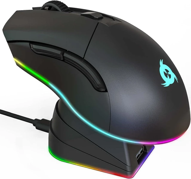 Main image of KLIM Blaze Pro Wireless Gaming Mouse, with Charging Dock RGB, Rechargeable