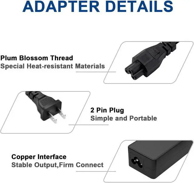 Alt view image 5 of 6 - KOGYTRI 45W HP Laptop Charger, 19.5V 2.31A AC Power Adapter, Suitable for HP Chromebook, HP Elitebook, HP Pavilion, HP Spectre, HP Envy, HP Steam