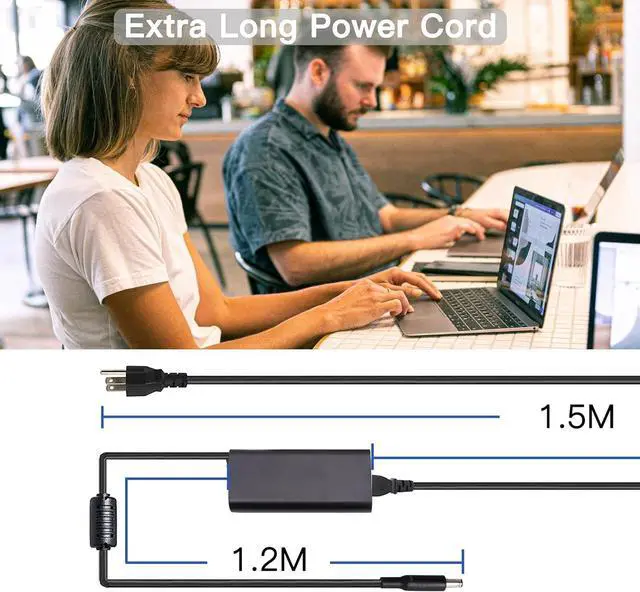 Alt view image 6 of 7 - Laptop Charger for Dell, 130W (watt) 4.5mm Round Tip Laptop Charger for Dell XPS 15 9530 9550 9560 9570/Precision M3800 5510 5520 5530, HA130PM130 DA130PM130 Power Supply