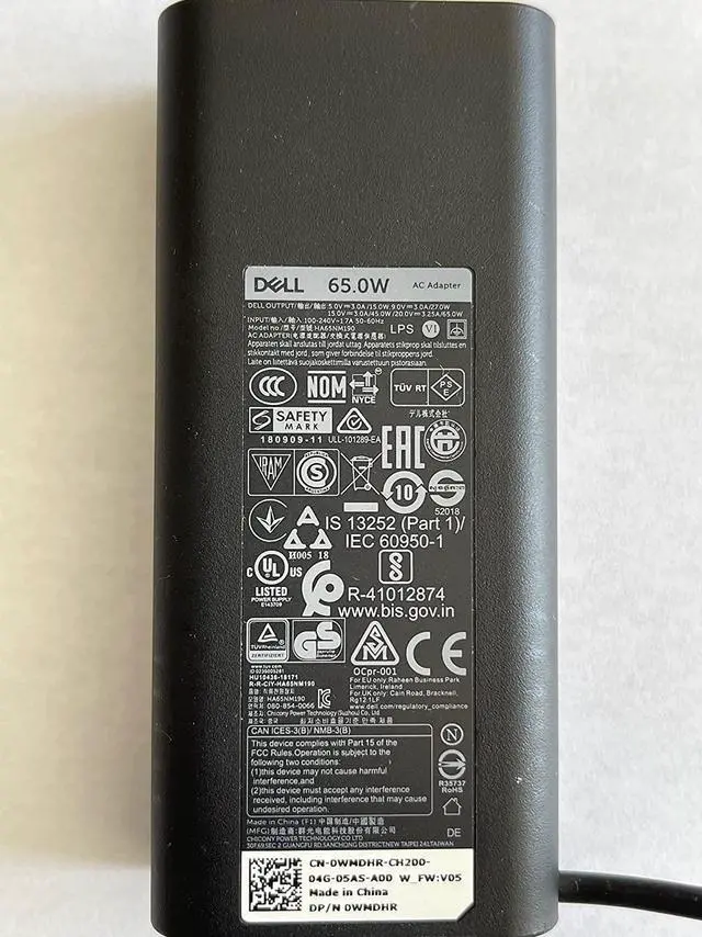 Alt view image 3 of 7 - Laptop Charger 65W Watt USB Type C AC Power Adapter LA65NM190/HA65NM190/DA65NM190 Include Power Cord for XPS 12 9250 XPS 13 9350 Compatible with XPS Series and Latitude 5000 Series