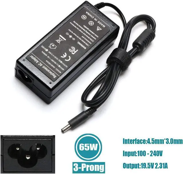 Alt view image 4 of 7 - 65W AC Adapter Charger Replacement for Dell Inspiron 15 3000 Charger 3552 3558 3576 3580 5551 5557 5558 5559 5566 5567 5568 5570 5582 5583 5584 7537 7560 7570 7572 7573 7579 7580 Laptop Power Cord