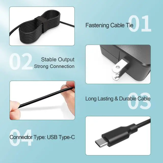 Alt view image 3 of 6 - USB Type C AC Charger Fit for Asus Chromebook C223 C223N C223NA C423NA C423N C423 14 C425TA C425T C425 C424MA C424M C424 Laptop Power Supply Adapter Cord