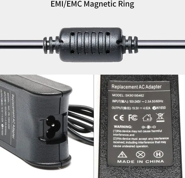 Alt view image 5 of 7 - Tinkon AC Power Adapter 90W Charger for Dell Latitude 3330 3440 E6420 E5250 E5450 E5430 E5530 E5550 E6330 Inspiron 17 N4010 N7010 Power Supply Cord