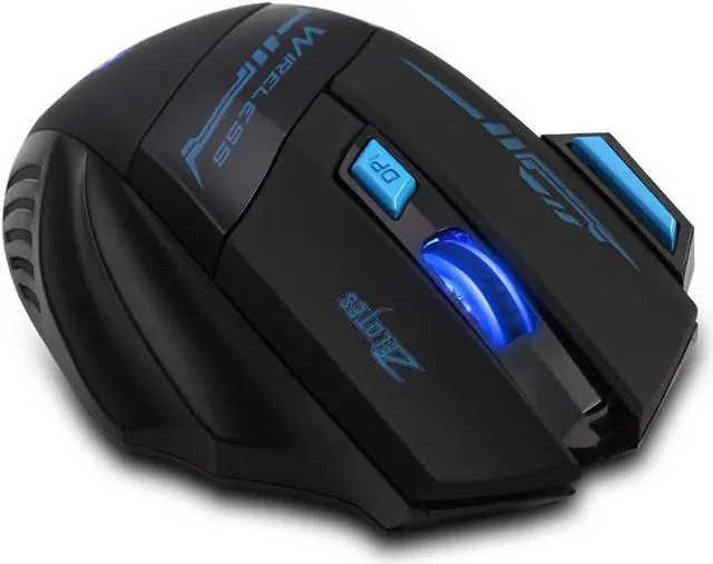 Alt view image 5 of 7 - zelotes F14 Professional Blue LED 2400 DPI USB 2.4G Optical Wireless Gaming Mouse Mice for Laptop,Desktop,PC,MacBook (Black)