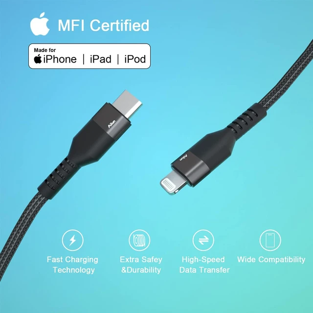 Alt view image 4 of 7 - USB C to Lightning Cable 2Pack 6ft MFi Certified and 2Pack Adapter