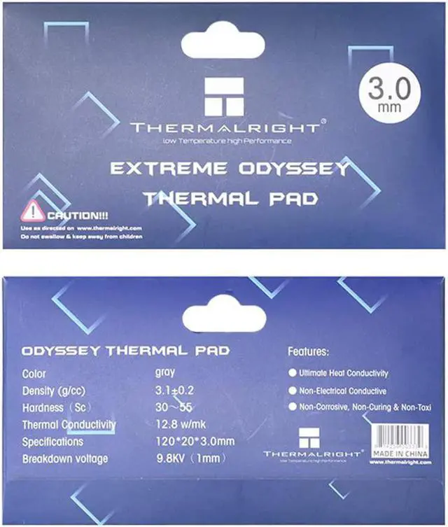 Alt view image 2 of 6 - Thermalright Thermal Pad 12.8 W/mK 120x20x3mm Non Conductive Heat Resistance High Temperature Resistance Silicone Thermal Pads for Laptop Heatsink/GPU/CPU/LED Cooler (3mm)