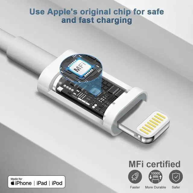 Alt view image 3 of 6 - USB C to Lightning Cable[ MFi Certified] iPhone Fast Charger Cable 5-Pack 6FT Type C Charger Cord for iPhone 13/13 Mini/13 Pro/12/12 Mini/12 Pro/12 Pro Max/SE/11/11 Pro/Max/XS/iPad Pro/Airpod
