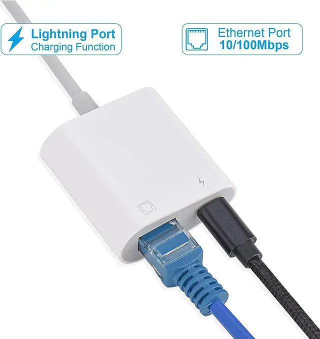 Alt view image 2 of 7 - RJ45 Ethernet Adapter for lPhone[Compatible with Apple MFi Certified],10/100Mbps,Support iOS 15, Ethernet Adapter with Charge Port