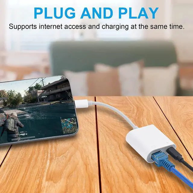 Alt view image 7 of 7 - RJ45 Ethernet Adapter for lPhone[Compatible with Apple MFi Certified],10/100Mbps,Support iOS 15, Ethernet Adapter with Charge Port