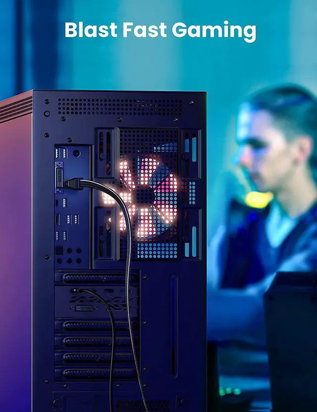 Alt view image 7 of 7 - UGREEN Cat 8 Ethernet Cable 40Gbps 2000Mhz High Speed 26AWG Internet Cable Braided Flat Network Cord RJ45 Shielded Indoor LAN Cables Compatible for PC Gaming PS5 Xbox Modem Router 50FT