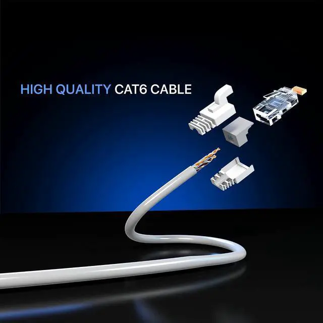 Alt view image 3 of 7 - Maximm Cat 6 Ethernet Cable 1 ft 12 Pack - High-Speed LAN Cable, Internet Cable, Patch Cable, and Network Cable - UTP, 10Gbps, 550MHz Ethernet Cord - White