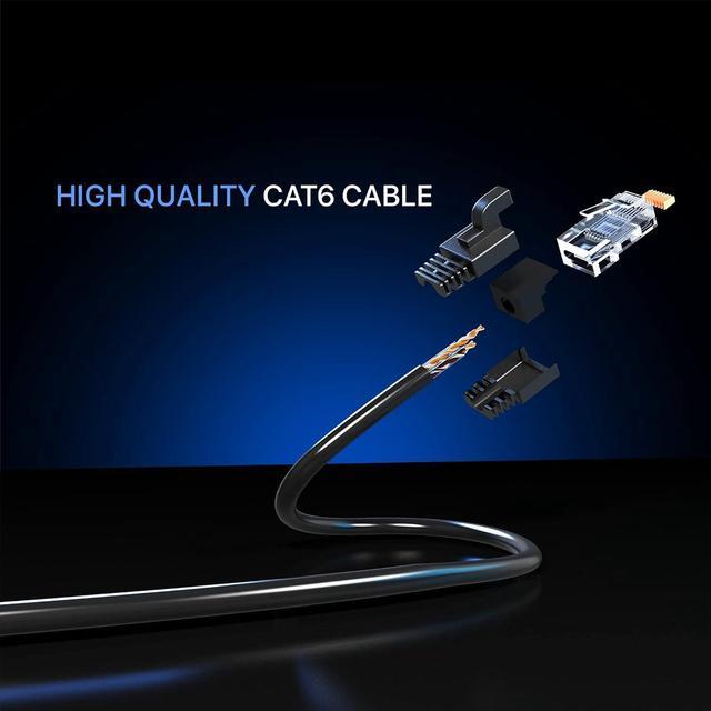 Alt view image 3 of 6 - Maximm Ethernet Cable 200 ft CAT6 High Speed Internet Network LAN Cable Cord, Outdoor Waterproof (Black)