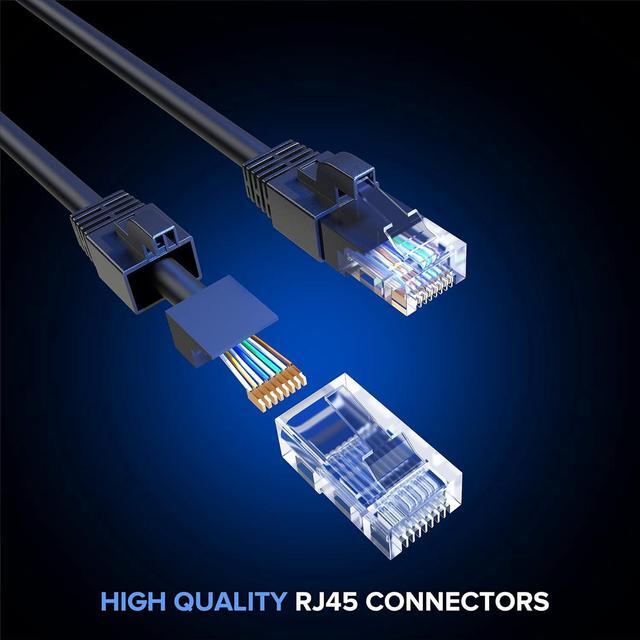 Alt view image 4 of 6 - Maximm Ethernet Cable 200 ft CAT6 High Speed Internet Network LAN Cable Cord, Outdoor Waterproof (Black)