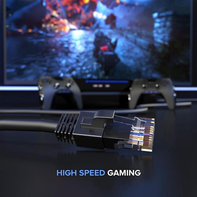 Alt view image 5 of 6 - Maximm Ethernet Cable 200 ft CAT6 High Speed Internet Network LAN Cable Cord, Outdoor Waterproof (Black)