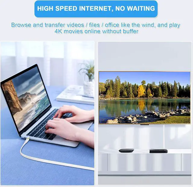 Alt view image 7 of 7 - Cat 7 Ethernet Cable 75 ft White,High Speed Shielded Solid Flat Cable with RJ45 Connectors Computer Internet 75 Feet Long LAN Network Ethernet Cable Cord for Router, Modem - Faster Than Cat5E/Cat6E