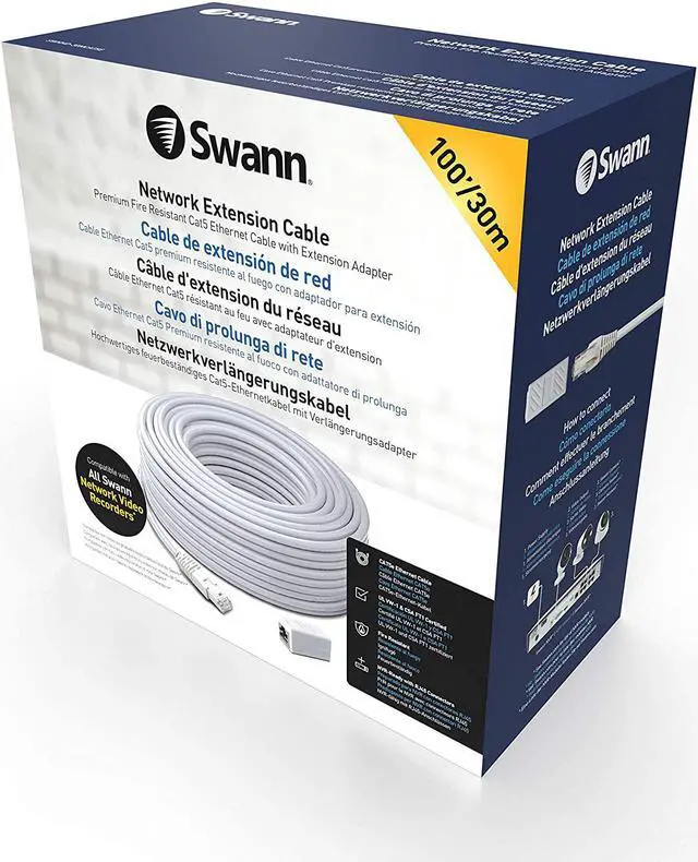 Alt view image 4 of 4 - Security Cat5 Ethernet Cable NVR Extension Cord for PoE Camera 100 Ft/30M SWNHD-30MCAT5E