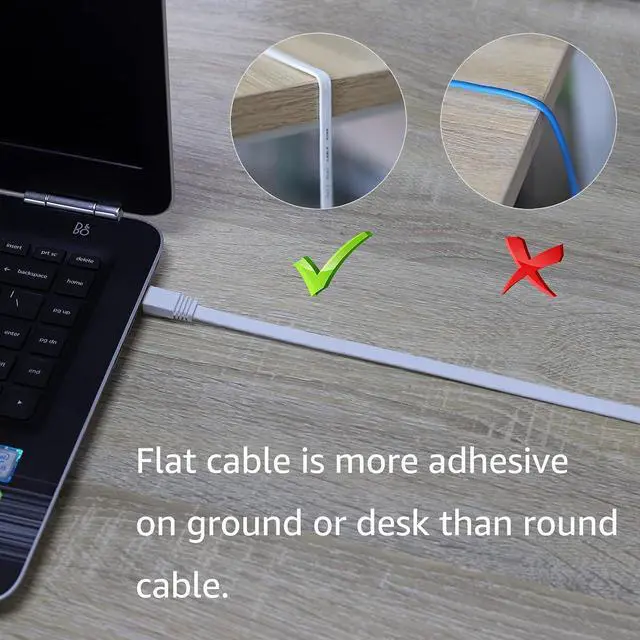 Alt view image 5 of 7 - Cat 8 Ethernet Cable 100 Ft Cat8 Internet Cable Flat Gigabit High Speed Shielded RJ45 LAN Cable White