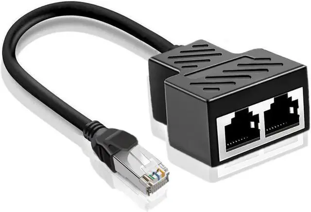 Main image of Ethernet Splitter RJ45 Network Adapter Ethernet 1 Male to 2 Female LAN Ethernet Splitter Adapter Cable Suitable Super Cat5 Cat5e Cat6 Cat7