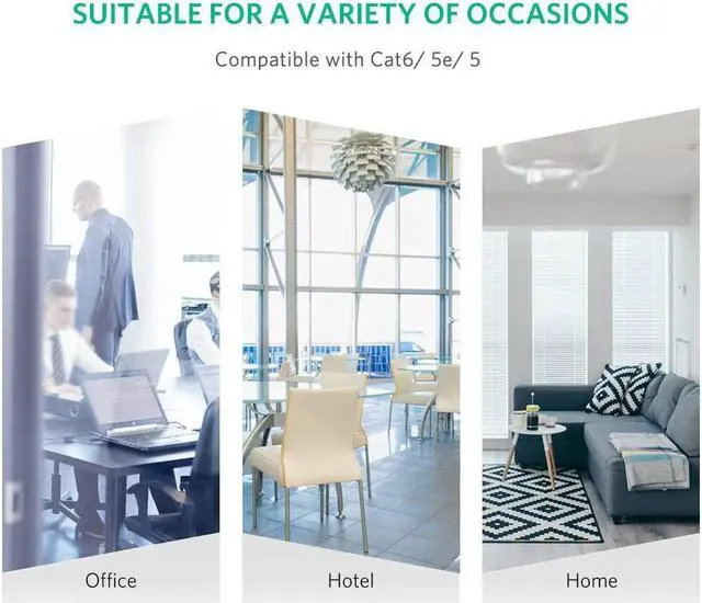 Alt view image 3 of 7 - Ethernet Extension Cable - 2Pack Ethernet LAN Male to Female Network Cable RJ45 Cat6 Extension Patch Cable Extender Cord 1FT/30CM