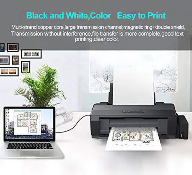 Alt view image 7 of 7 - Printer Cable to Computer Compatible for Brother HL-L2320D L2360DW L2380DW L5200DW L5000D L6200DW L6300DW L8360CDW L8260CDW L3290CDW L3210CW L3230CDW L3270CDW HL5470DW HL6180DW,DCPL2550DW DCPL5500DN