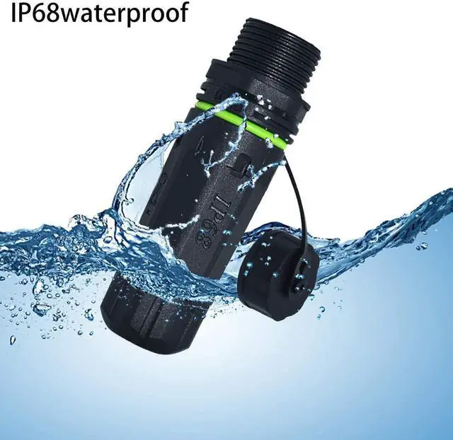 Alt view image 2 of 7 - RJ45 Waterproof Connector IP68 Cable Connector, Panel Mount Coupler Female to Female, with Shielding Cable Coupler-CAT5E-YMP20-Green-2 PCS