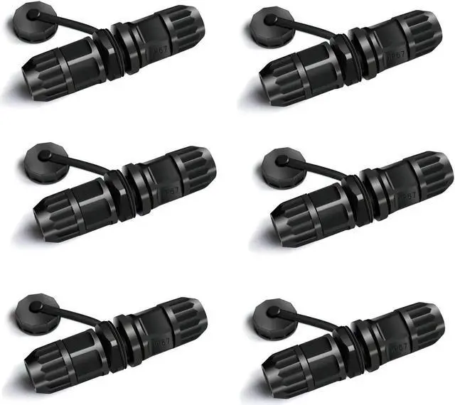 Main image of RJ45 Waterproof Connector Female to Female Panel Mount 8P8C CAT 6 CAT 5 CAT 5E M20 IP67 Ethernet LAN Cable Coupler Outdoor Adapter Weatherproof Connection (6-Pack)
