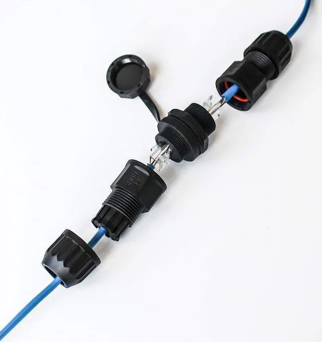 Alt view image 6 of 6 - RJ45 Waterproof Connector Female to Female Panel Mount 8P8C CAT 6 CAT 5 CAT 5E M20 IP67 Ethernet LAN Cable Coupler Outdoor Adapter Weatherproof Connection (6-Pack)