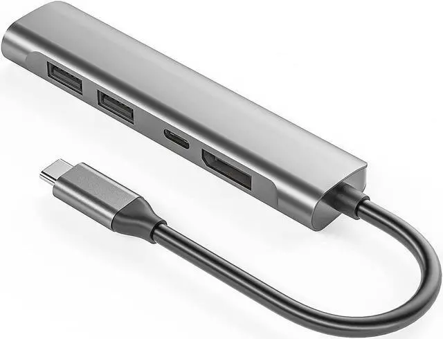 Alt view image 6 of 7 - USB C to Display Multiport Adapter, Portable Type-C Hub to DisplayPort, USB-C Charging Port, 3 USB 2.0 for MacBook Pro/Air Type C Laptops