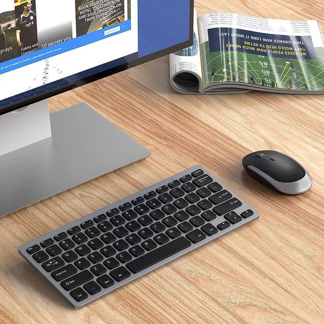 Alt view image 5 of 7 - Compact Wireless Keyboard Mouse, 2.4GHz Ultra Thin Small Wireless Keyboard Mouse Combo for Desktop, Laptop (Black and Gray)