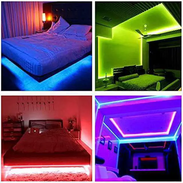 Alt view image 7 of 7 - Led Lights Color Changing Led Strip Lights with Remote Controller 60 ft 2 Rolls of 30 ft Led Lighting for Bedroom Home Decoration