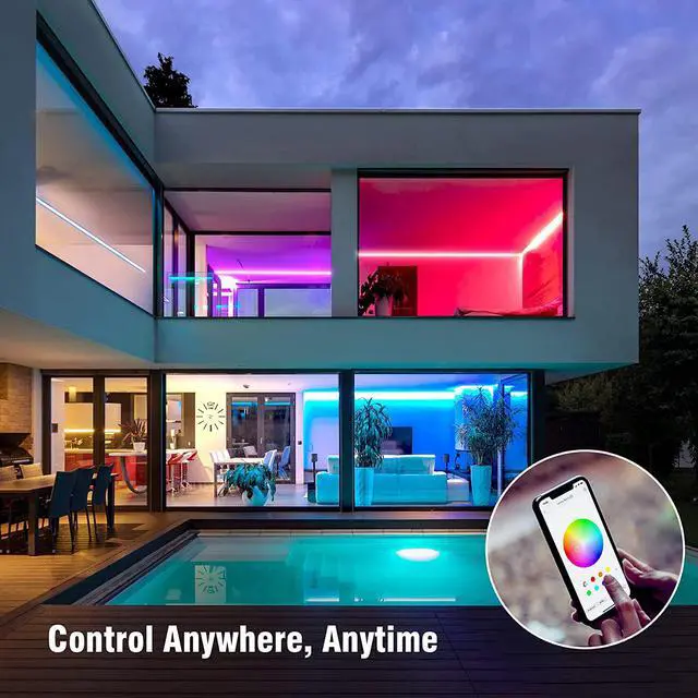 Alt view image 7 of 7 - Zigbee LED Strip Lights Starter Kit - 16.4ft RGBW Smart Light Strip Hub & Switch Alexa & Google Compatible 2000-6500k Dimmable 1800 Lumens 21W