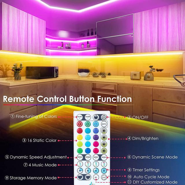 Alt view image 4 of 7 - 100ft LED Strip Lights, Maylit Ultra Long Music Sync Timing LED Lights for Bedroom, Kitchen, Bar, Ceiling, Dorm Room Decor with APP and Remote Control, RGB Color Changing LED Light Strips