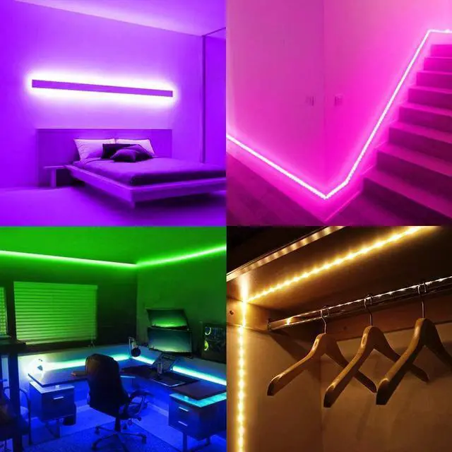 Alt view image 7 of 7 - Led Strip Lights 16.4ft W/ Remote Controller and Power Supply