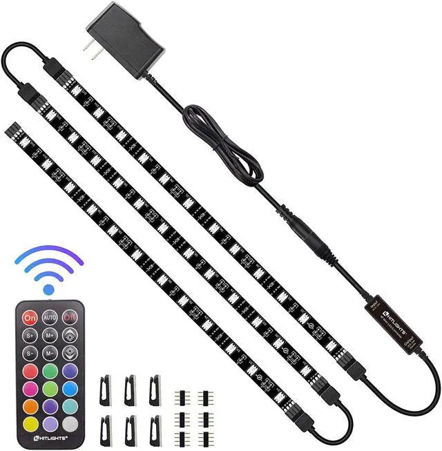 Main image of LED Strip Lights 3 Pre-Cut 12Inch/36Inch LED Light Strip Flexible Color Changing 5050 LED Accent Kit with RF Remote Power Supply and Connectors for TV Home DIY Decoration
