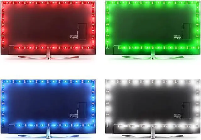 Alt view image 6 of 7 - LED Light Strip 14.8ft for TV 55-65inch USB LED Light with APP and Remote