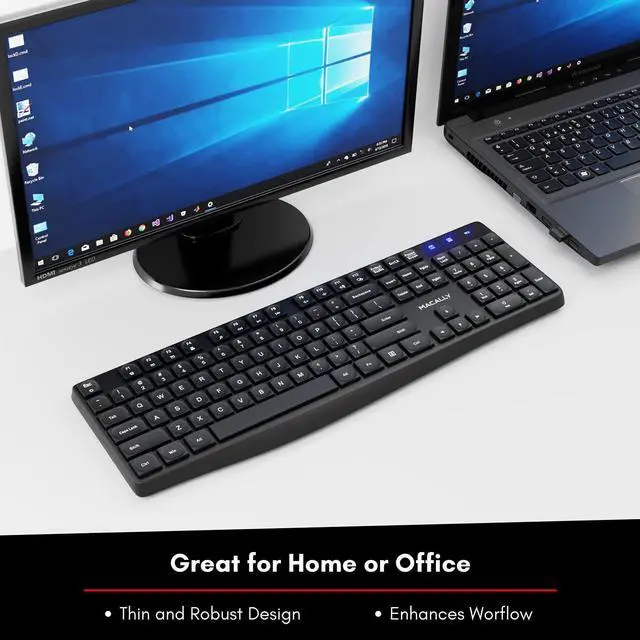 Alt view image 5 of 7 - Macally 2.4G Wireless Keyboard - Full-Size Computer Keyboard Wireless with Numeric Keypad & 13 Shortcut Keys for Windows Desktop, Laptop, or Chromebook with USB Port - Simple & Easy to Use PC Keyboard