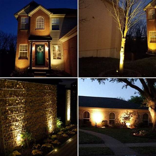 Alt view image 7 of 7 - Outdoor Landscape Lighting 10W,120V AC,Warm White Waterproof LED Landscape Lights for Yard,Patio,Lawn, Wall, Flood,Driveway,Tree Lighting,Metal Ground Stake (2 Packs)