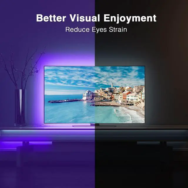 Alt view image 6 of 7 - LED Lights for TV 65 Inch TV Led Backlight 15ft Led TV Lights USB Led Strip Lights for TV 65-75 inch with Remote Room Led Lights for Bedroom Bluetooth HDTV Mood Lighting Gaming Room Decor