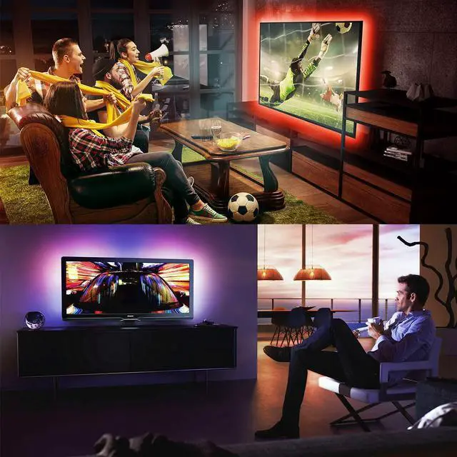 Alt view image 5 of 7 - LED Lights for TV 65 Inch TV Led Backlight 15ft Led TV Lights USB Led Strip Lights for TV 65-75 inch with Remote Room Led Lights for Bedroom Bluetooth HDTV Mood Lighting Gaming Room Decor